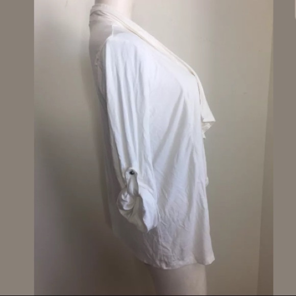 Chelsea & Theodore Draped White Cardigan - Picture 3 of 5